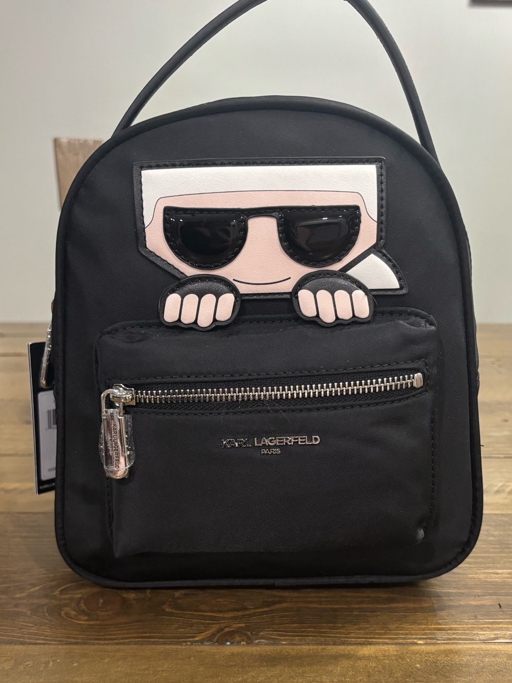 Karl Lagerfeld Paris Amour Small Black Nylon Backpack